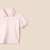 imageAmazon Essentials Boys and Toddlers Cotton Spandex Pique Polo Shirt Pack of 3Dark GreenPale PinkBlock Stripe