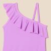 imageAmazon Essentials Girls and Toddlers Asymmetric Frill OnePiece SwimsuitBright Lavender