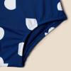 imageAmazon Essentials Girls and Toddlers Asymmetric Frill OnePiece SwimsuitDeep Blue Ivory Abstract Dots