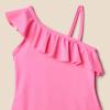 imageAmazon Essentials Girls and Toddlers Asymmetric Frill OnePiece SwimsuitHot Pink
