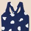imageAmazon Essentials Girls and Toddlers CrossBack OnePiece SwimsuitDeep Blue Ivory Abstract Dots