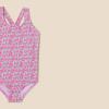 imageAmazon Essentials Girls and Toddlers CrossBack OnePiece SwimsuitLilac Hot Pink Posey Floral