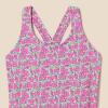 imageAmazon Essentials Girls and Toddlers CrossBack OnePiece SwimsuitLilac Hot Pink Posey Floral