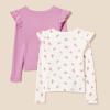 imageAmazon Essentials Girls and Toddlers Long Sleeve Ruffle TShirt Pack of 2MauveButterflies