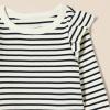 imageAmazon Essentials Girls and Toddlers Long Sleeve Ruffle TShirt Pack of 2NavyFrench Stripe