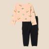 imageAmazon Essentials Girls and Toddlers Long Sleeve TShirt and Pull on Pants SetBlackCool Cat