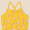 imageAmazon Essentials Girls and Toddlers Tankini SetGolden Yellow Beige Leopard