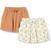imageAmazon Essentials Girls Patch Pocket Skort Pack of 2Light CaramelGraphic Flower