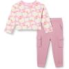 imageAmazon Essentials Girls and Toddlers Long Sleeve TShirt and Pull on Pants SetMauveApples