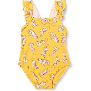 imageAmazon Essentials Baby Girls Frill OnePiece SwimsuitGolden Yellow Beige Leopard