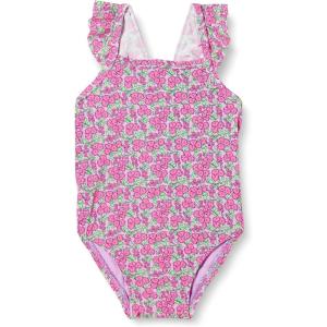 imageAmazon Essentials Baby Girls Frill OnePiece SwimsuitLilac Hot Pink Posey Floral