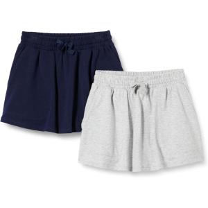 imageAmazon Essentials Girls Patch Pocket Skort Pack of 2Light Grey HeatherNavy