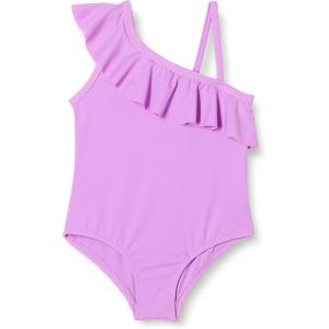 imageAmazon Essentials Girls and Toddlers Asymmetric Frill OnePiece SwimsuitBright Lavender