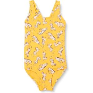 imageAmazon Essentials Girls and Toddlers CrossBack OnePiece SwimsuitGolden Yellow Beige Leopard