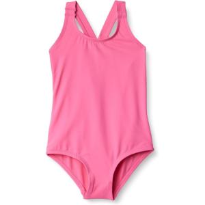 imageAmazon Essentials Girls and Toddlers CrossBack OnePiece SwimsuitHot Pink