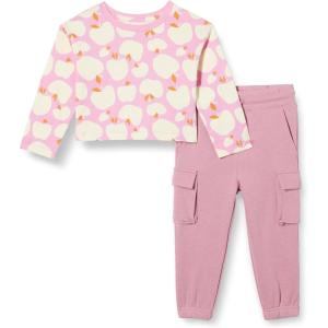 imageAmazon Essentials Girls and Toddlers Long Sleeve TShirt and Pull on Pants SetMauveApples