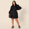 imageAmazon Essentials Womens RegularFit Cotton Sateen Tiered Shirt DressBlack