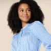 imageAmazon Essentials Womens RegularFit Cotton Sateen Tiered Shirt DressBlue White Stripe