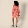 imageAmazon Essentials Womens RegularFit Cotton Sateen Tiered Shirt DressBright Poppy Red Blush Multi Folk Floral
