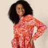imageAmazon Essentials Womens RegularFit Cotton Sateen Tiered Shirt DressBright Poppy Red Blush Multi Folk Floral