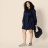imageAmazon Essentials Womens RegularFit Cotton Sateen Tiered Shirt DressNavy