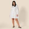 imageAmazon Essentials Womens RegularFit Cotton Sateen Tiered Shirt DressWhite