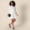 imageAmazon Essentials Womens RegularFit Cotton Sateen Tiered Shirt DressWhite