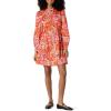 imageAmazon Essentials Womens RegularFit Cotton Sateen Tiered Shirt DressBright Poppy Red Blush Multi Folk Floral