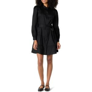 imageAmazon Essentials Womens RegularFit Cotton Sateen Tiered Shirt DressBlack