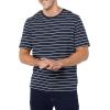 imageAmazon Essentials Mens Cotton RegularFit ShortSleeve Crewneck TShirt Pack of 2Grey HeatherNavy Stripe