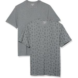 imageAmazon Essentials Mens Cotton RegularFit ShortSleeve Crewneck TShirt Pack of 2CactusGrey Heather