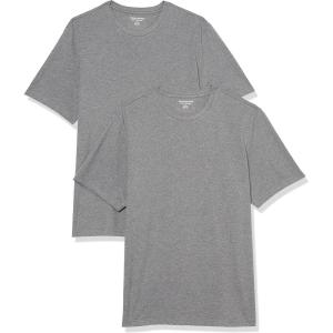 imageAmazon Essentials Mens Cotton RegularFit ShortSleeve Crewneck TShirt Pack of 2Grey Heather