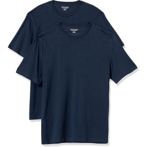 imageAmazon Essentials Mens Cotton RegularFit ShortSleeve Crewneck TShirt Pack of 2Navy