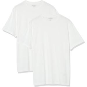 imageAmazon Essentials Mens Cotton RegularFit ShortSleeve Crewneck TShirt Pack of 2White