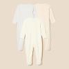 imageAmazon Essentials Unisex Babies Footed Sleep and Play Pack of 3IvoryPale PinkDove Grey