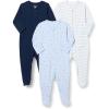 imageAmazon Essentials Unisex Babies Footed Sleep and Play Pack of 3NavyStripeKoala