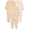 imageAmazon Essentials Unisex Babies Footed Sleep and Play Pack of 3Oatmeal HeatherStripeTiger