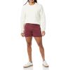 imageAmazon Essentials Mens SlimFit 5quot FlatFront Comfort Stretch Chino Short Previously GoodthreadsBurgundy