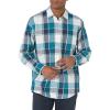 imageAmazon Essentials Mens RegularFit LongSleeve Casual Poplin ShirtTeal Blue Navy Large Plaid