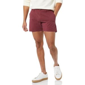 imageAmazon Essentials Mens SlimFit 5quot FlatFront Comfort Stretch Chino Short Previously GoodthreadsBurgundy