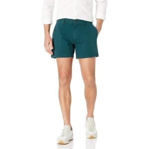 imageAmazon Essentials Mens SlimFit 5quot FlatFront Comfort Stretch Chino Short Previously GoodthreadsForest Green