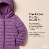 imageAmazon Essentials Girls and Toddlers Lightweight WaterResistant Packable Hooded Puffer JacketCamel Cheetah Print