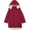 imageAmazon Essentials Girls and Toddlers Long Quilted Cocoon Puffer CoatEcru Raspberry Red Shearling