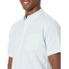 imageAmazon Essentials Mens RegularFit ShortSleeve Pocket Oxford ShirtBlue Stripe