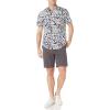 imageAmazon Essentials Mens RegularFit ShortSleeve Poplin ShirtBlack White Floral