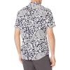 imageAmazon Essentials Mens RegularFit ShortSleeve Poplin ShirtBlack White Floral