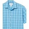 imageAmazon Essentials Mens RegularFit ShortSleeve Poplin ShirtBlue White Plaid