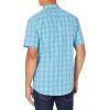 imageAmazon Essentials Mens RegularFit ShortSleeve Poplin ShirtBlue White Plaid