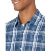 imageAmazon Essentials Mens RegularFit ShortSleeve Poplin ShirtNavy Medium Plaid