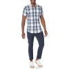 imageAmazon Essentials Mens RegularFit ShortSleeve Poplin ShirtNavy White Large Plaid